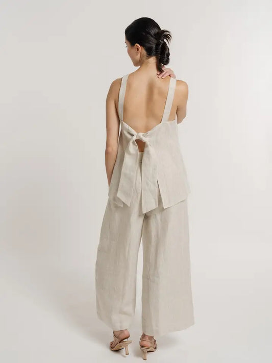 Tie Back Linen Tank