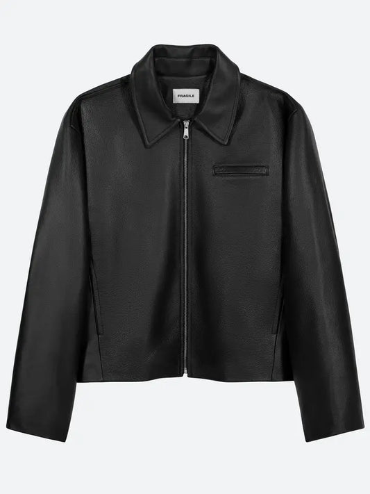 Black Cropped Leather Jacket