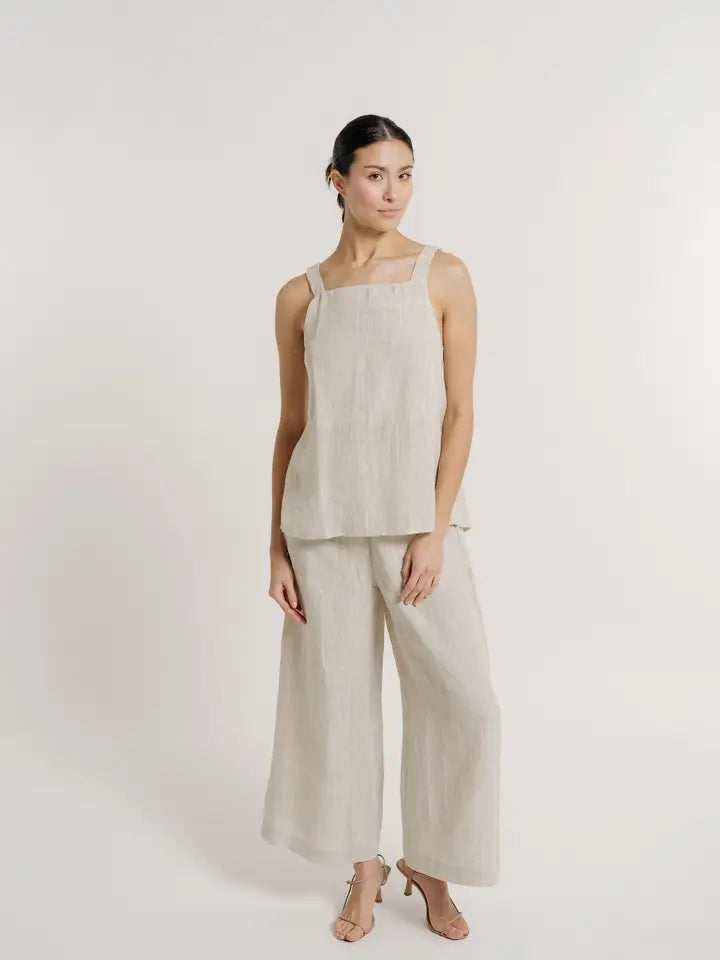 Tie Back Linen Tank
