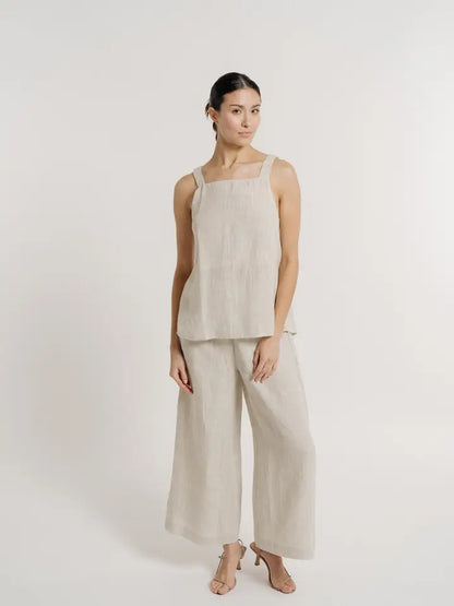 Tie Back Linen Tank