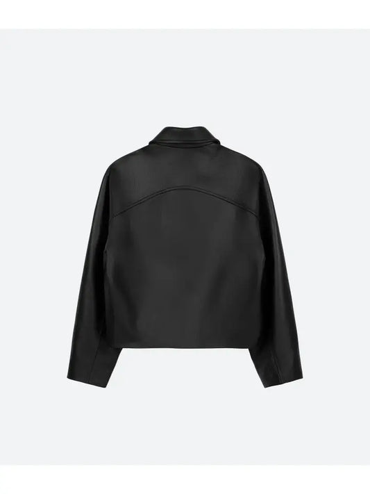 Black Cropped Leather Jacket